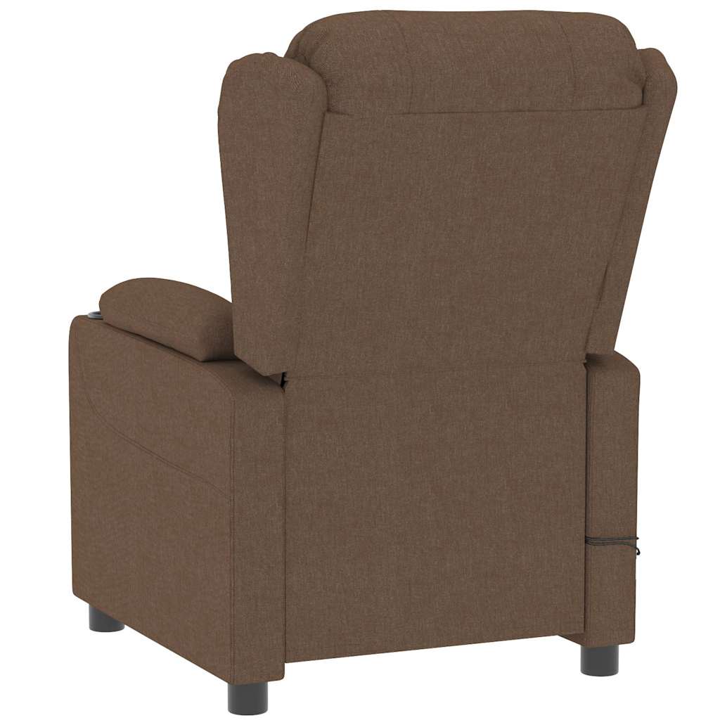 vidaXL Fotoliu de masaj electric, maro, material textil vidaXL Fotoliu de masaj electric, maro, material textil
