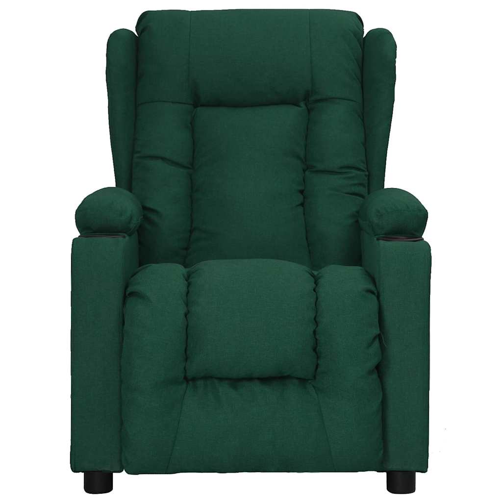 vidaXL Fotoliu de masaj electric, verde închis, material textil vidaXL Fotoliu de masaj electric, verde închis, material textil