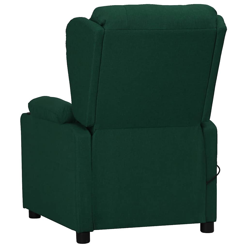 vidaXL Fotoliu de masaj electric, verde închis, material textil vidaXL Fotoliu de masaj electric, verde închis, material textil