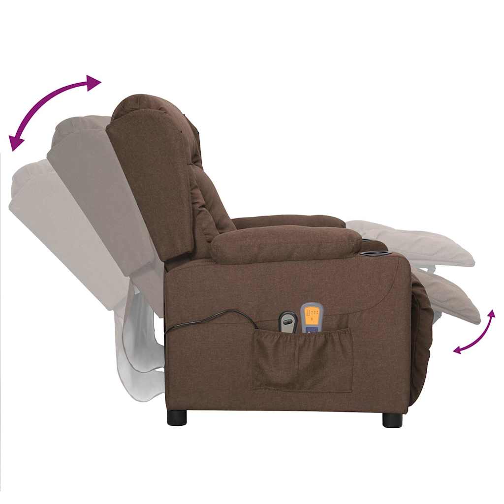 vidaXL Fotoliu de masaj electric rabatabil, gri taupe, textil vidaXL Fotoliu de masaj electric rabatabil, gri taupe, textil