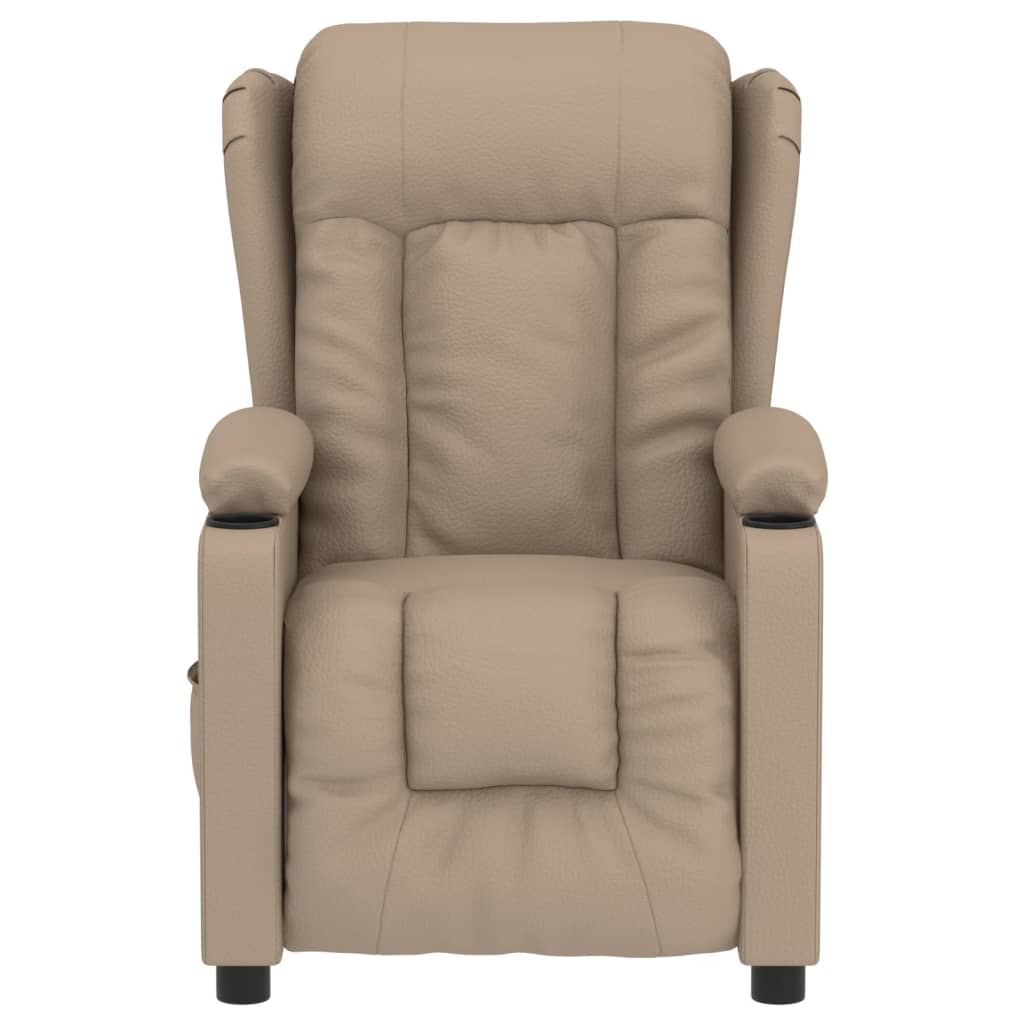 vidaXL Fotoliu rabatabil electric, cappuccino, piele ecologică
