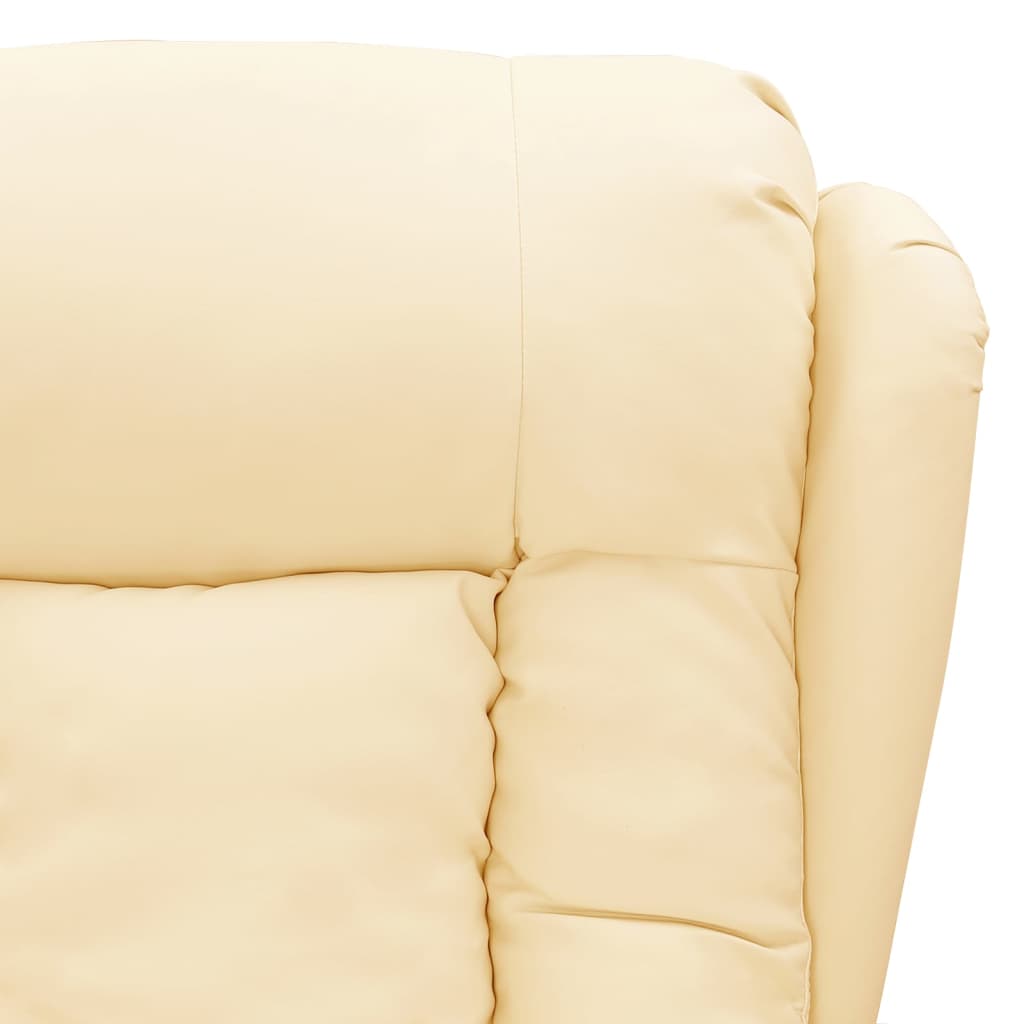 vidaXL Fotoliu rabatabil electric, crem, piele ecologică