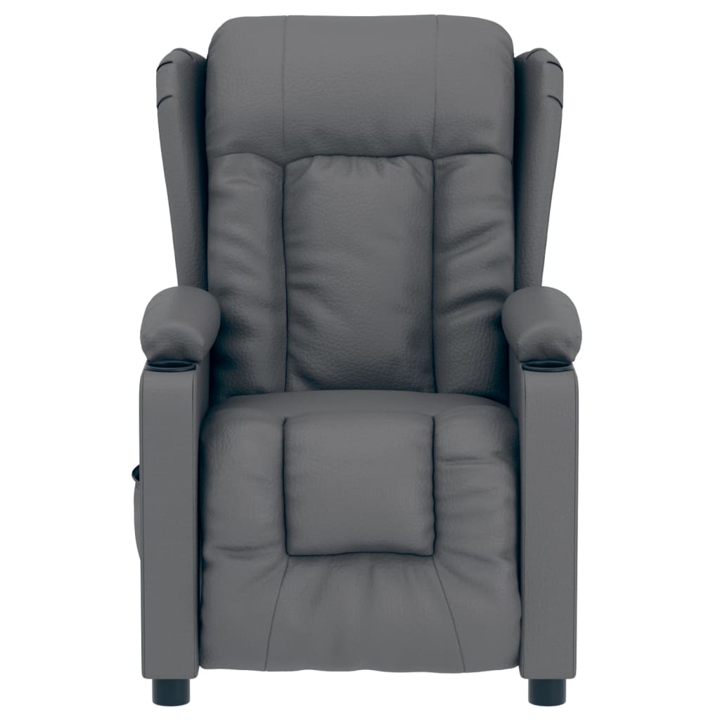 vidaXL Fotoliu rabatabil electric, gri, piele ecologică