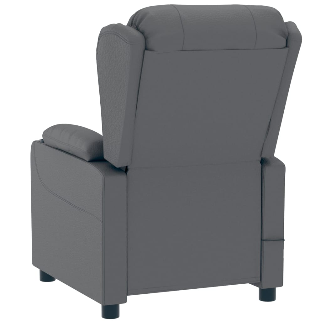 vidaXL Fotoliu rabatabil electric, gri, piele ecologică