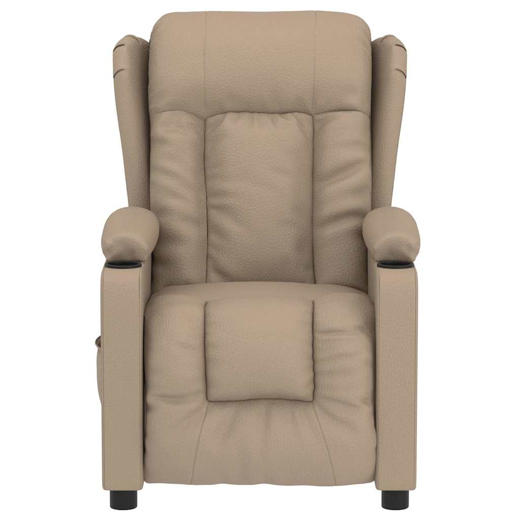 vidaXL Fotoliu de masaj electric, cappuccino, piele ecologică vidaXL Fotoliu de masaj electric, cappuccino, piele ecologică