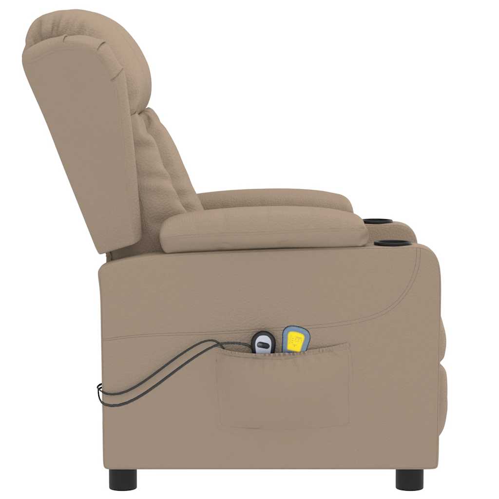 vidaXL Fotoliu de masaj electric, cappuccino, piele ecologică vidaXL Fotoliu de masaj electric, cappuccino, piele ecologică