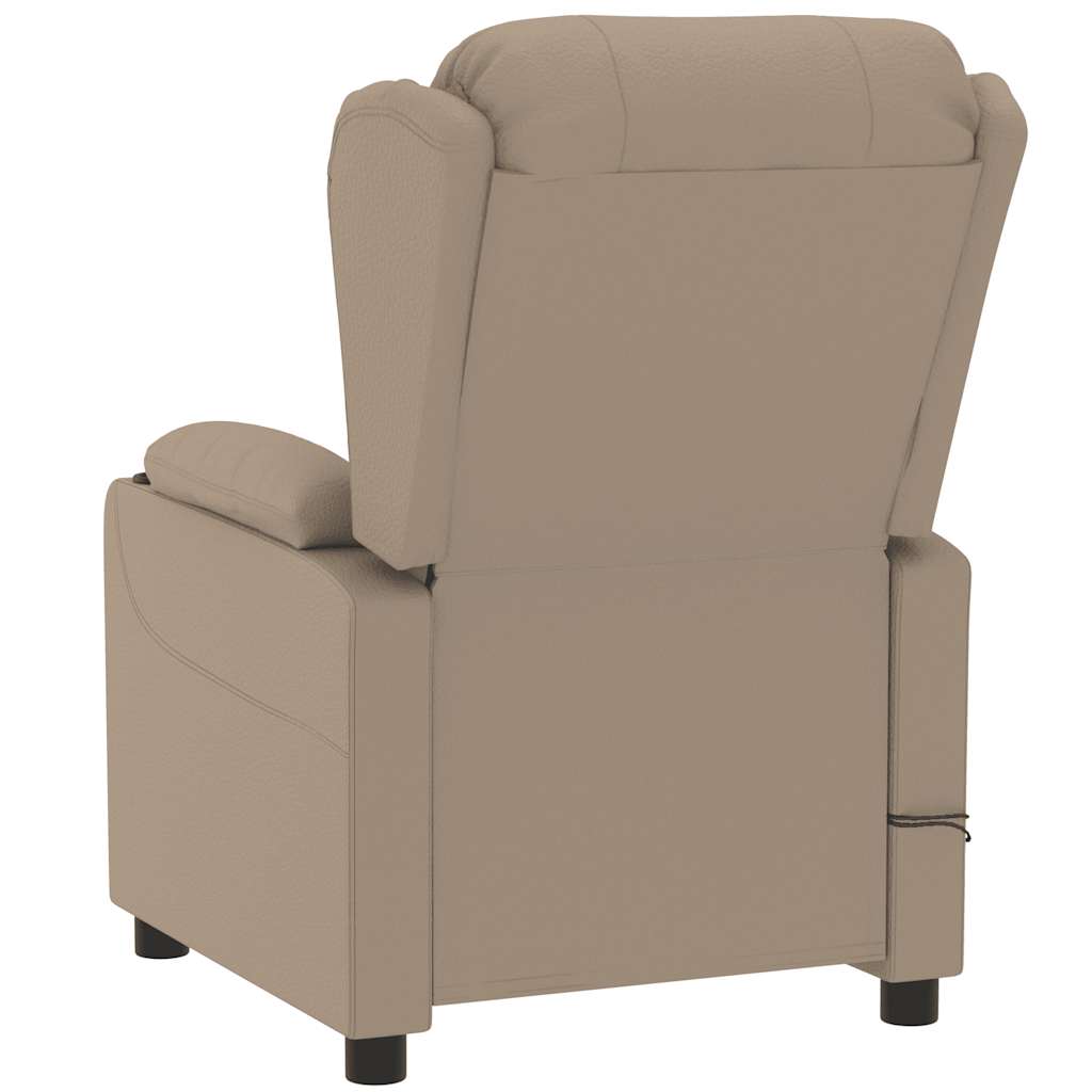 vidaXL Fotoliu de masaj electric, cappuccino, piele ecologică vidaXL Fotoliu de masaj electric, cappuccino, piele ecologică