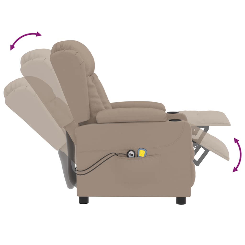 vidaXL Fotoliu de masaj electric, cappuccino, piele ecologică vidaXL Fotoliu de masaj electric, cappuccino, piele ecologică
