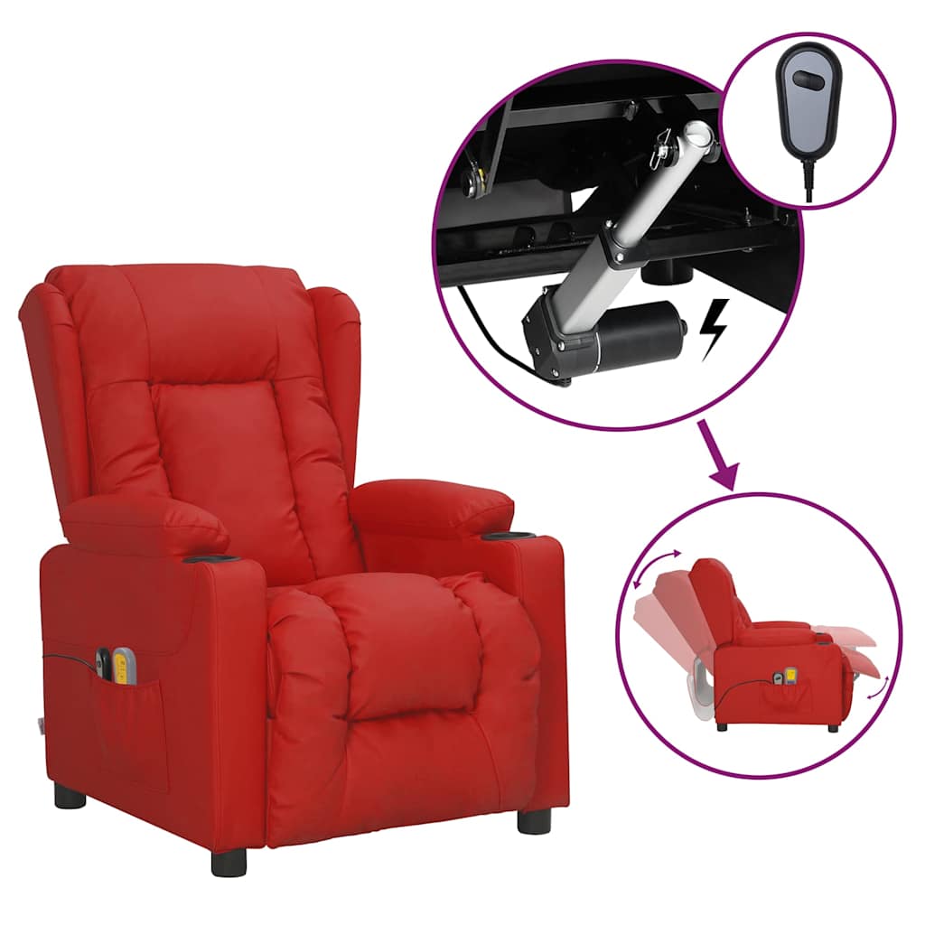 vidaXL Fotoliu de masaj electric, roșu vin, piele ecologică vidaXL Fotoliu de masaj electric, roșu vin, piele ecologică