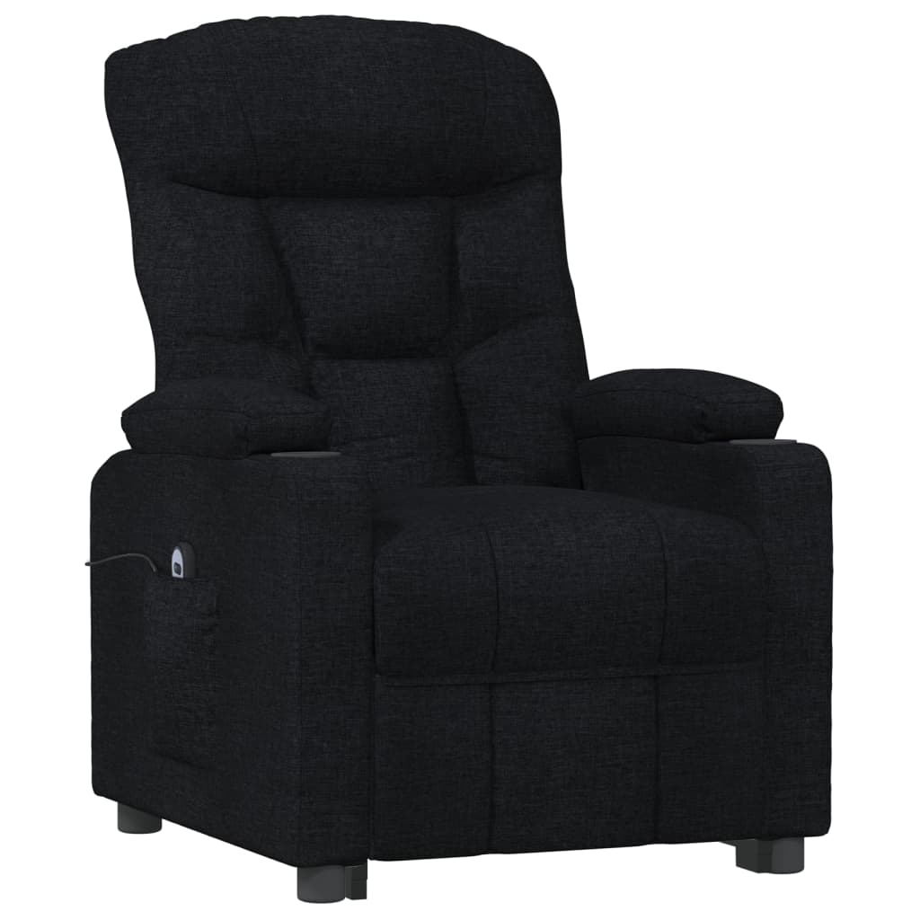 vidaXL Fotoliu rabatabil electric, negru, material textil