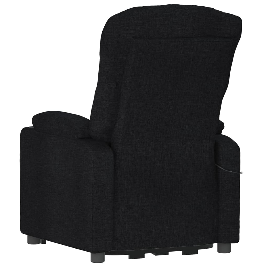 vidaXL Fotoliu rabatabil electric, negru, material textil
