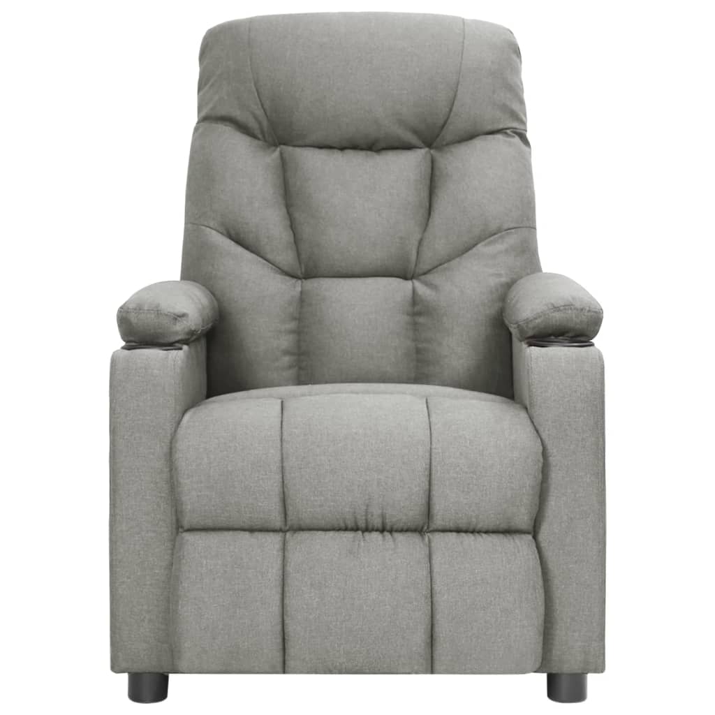 vidaXL Fotoliu de masaj electric rabatabil, gri deschis, textil vidaXL Fotoliu de masaj electric rabatabil, gri deschis, textil