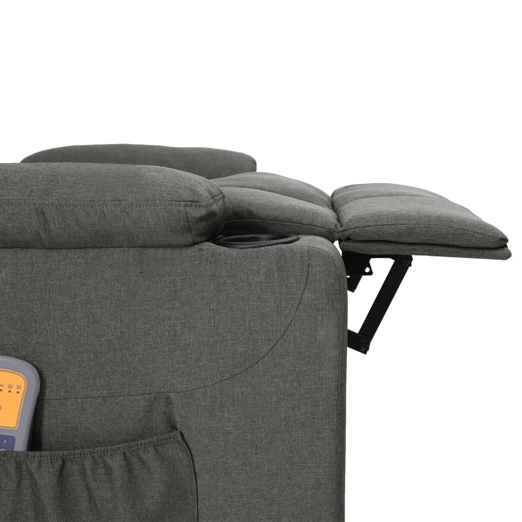 vidaXL Fotoliu de masaj electric rabatabil, gri închis, textil vidaXL Fotoliu de masaj electric rabatabil, gri închis, textil