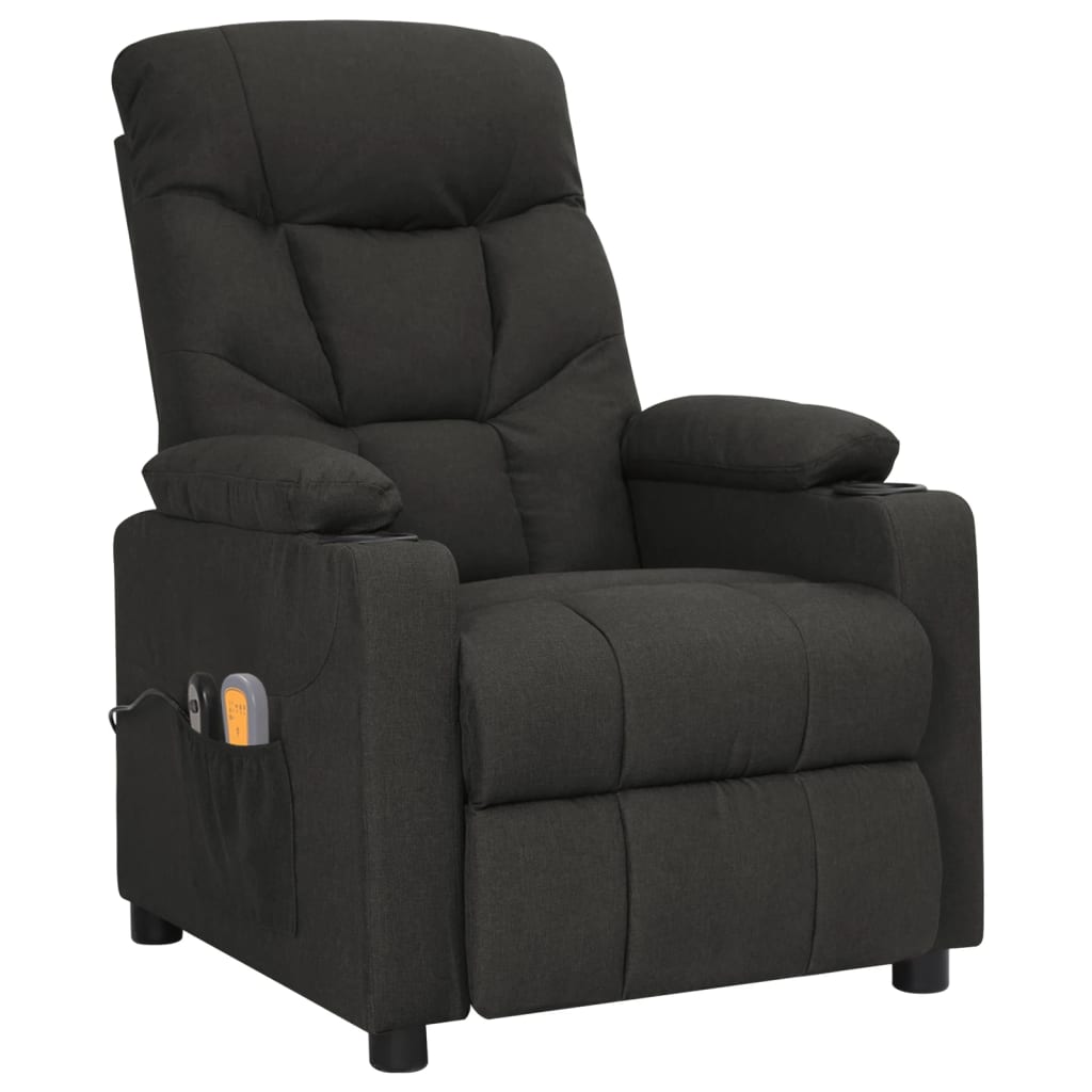 vidaXL Fotoliu de masaj electric rabatabil, negru, textil