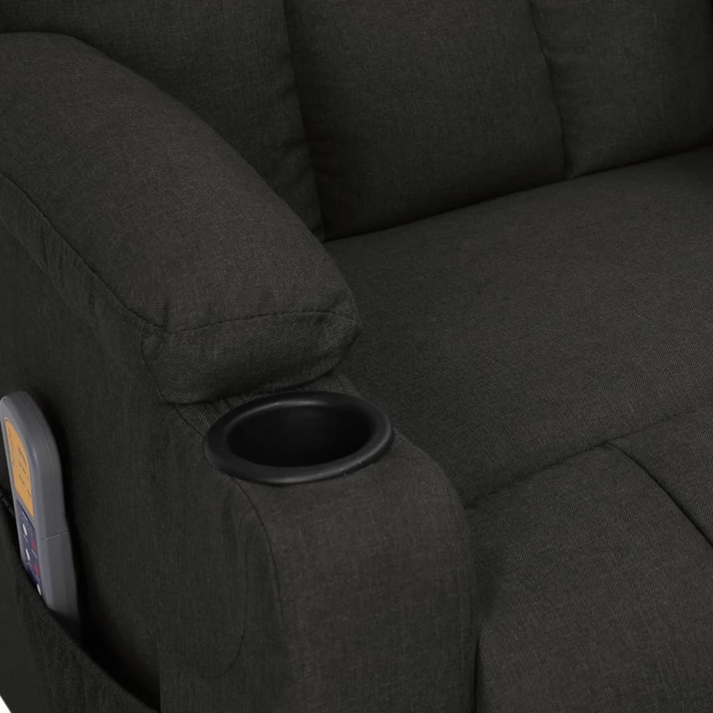 vidaXL Fotoliu de masaj electric rabatabil, negru, textil