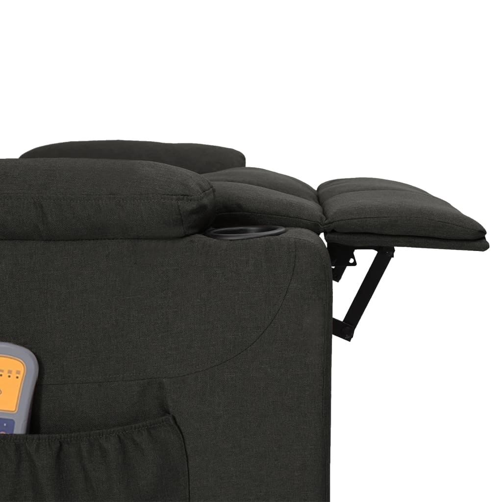 vidaXL Fotoliu de masaj electric rabatabil, negru, textil