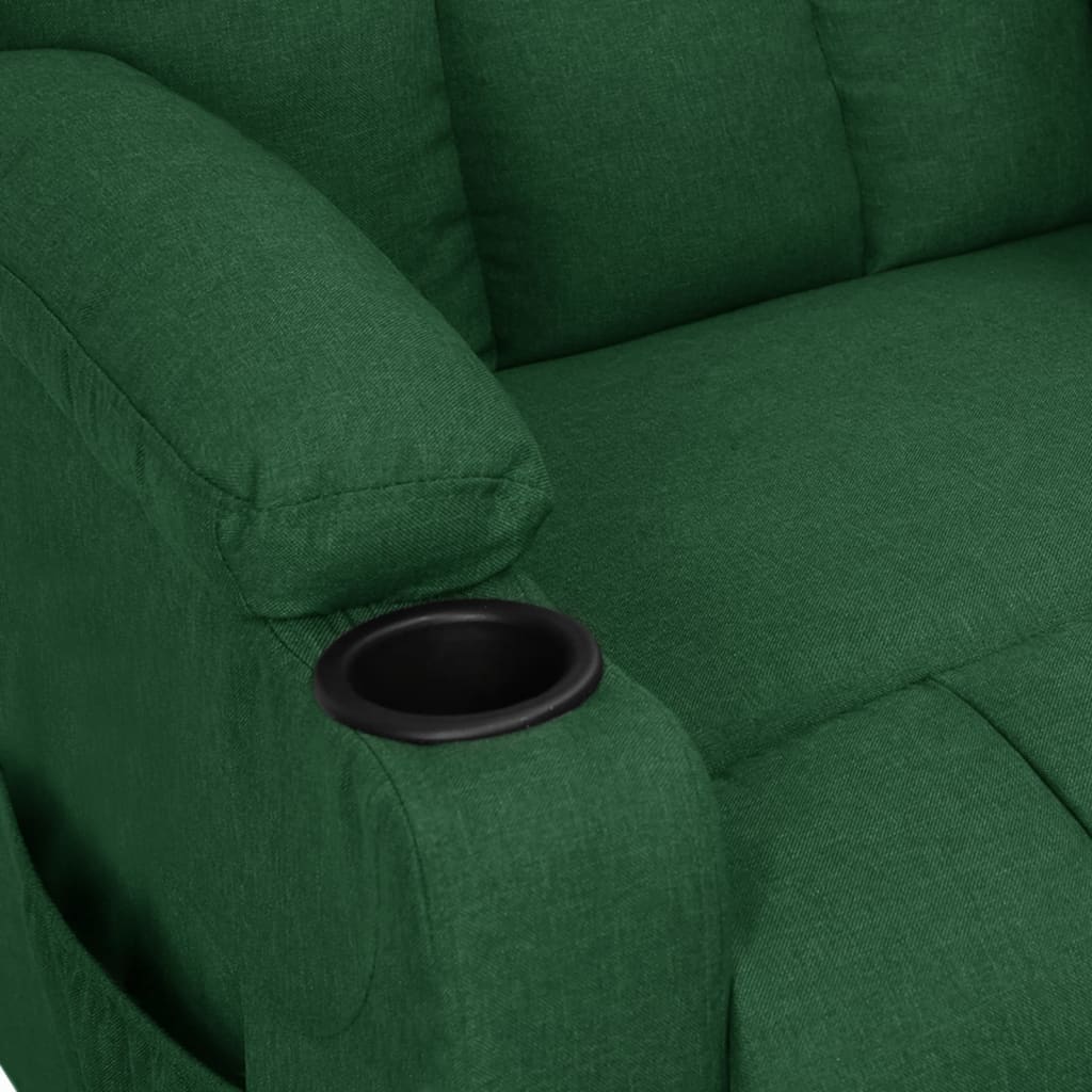 vidaXL Fotoliu de masaj electric, verde închis, material textil vidaXL Fotoliu de masaj electric, verde închis, material textil