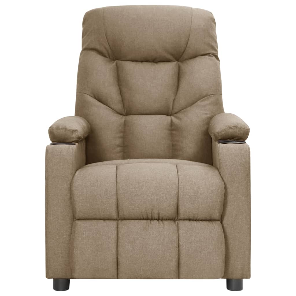 vidaXL Fotoliu de masaj electric rabatabil, gri taupe, textil vidaXL Fotoliu de masaj electric rabatabil, gri taupe, textil