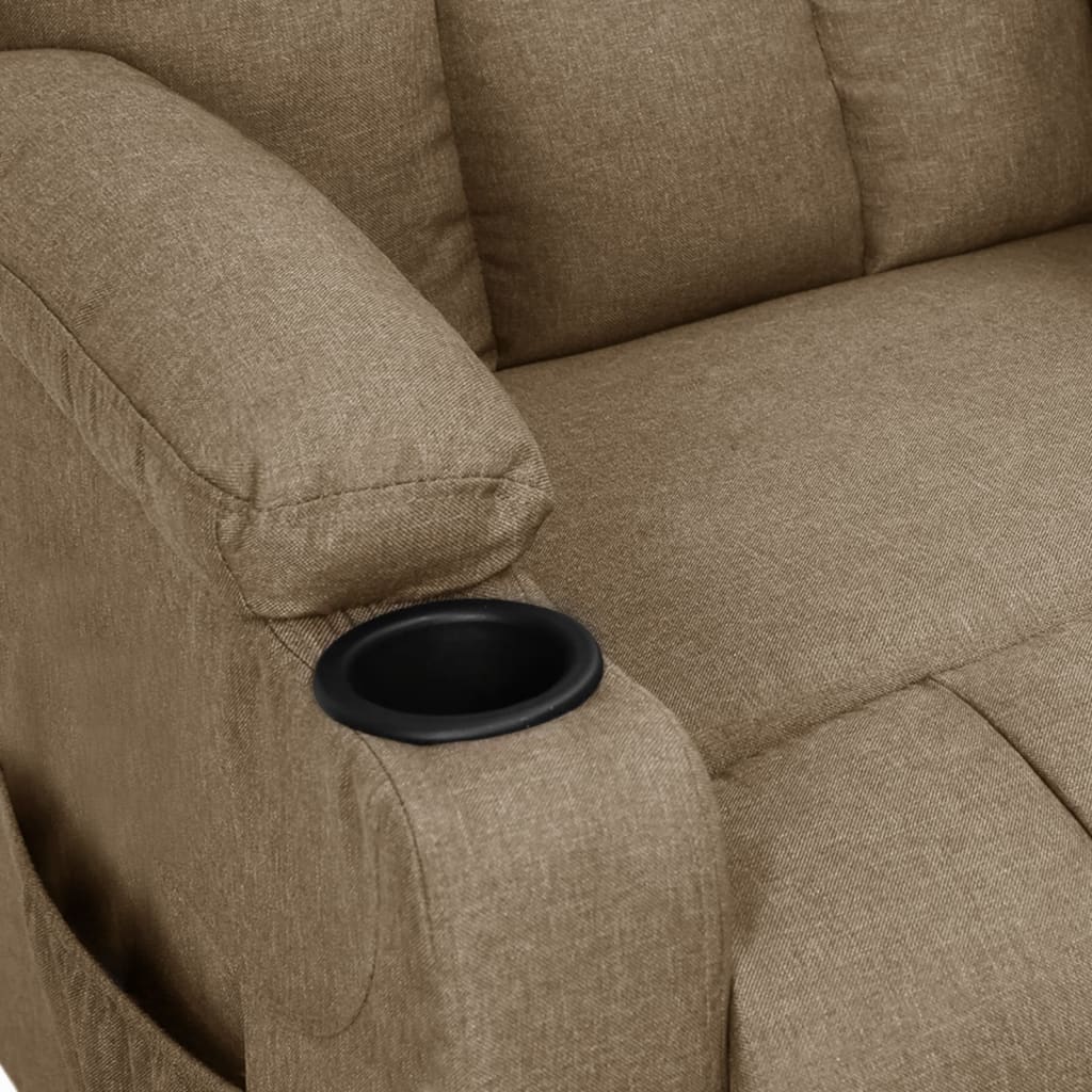 vidaXL Fotoliu de masaj electric rabatabil, gri taupe, textil vidaXL Fotoliu de masaj electric rabatabil, gri taupe, textil
