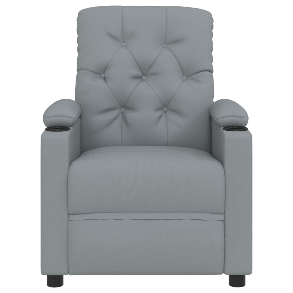 vidaXL Fotoliu rabatabil electric, gri deschis, textil