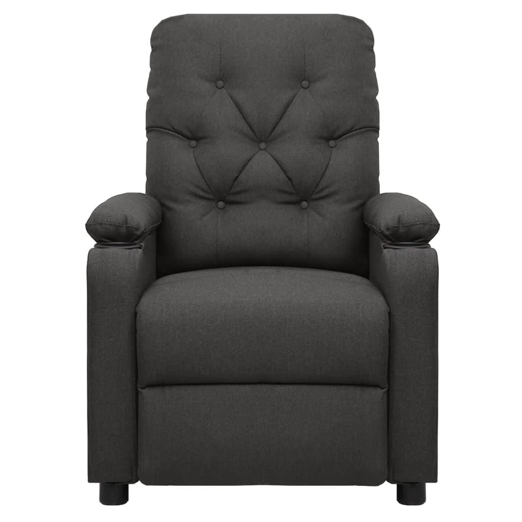 vidaXL Fotoliu rabatabil electric, gri închis, material textil