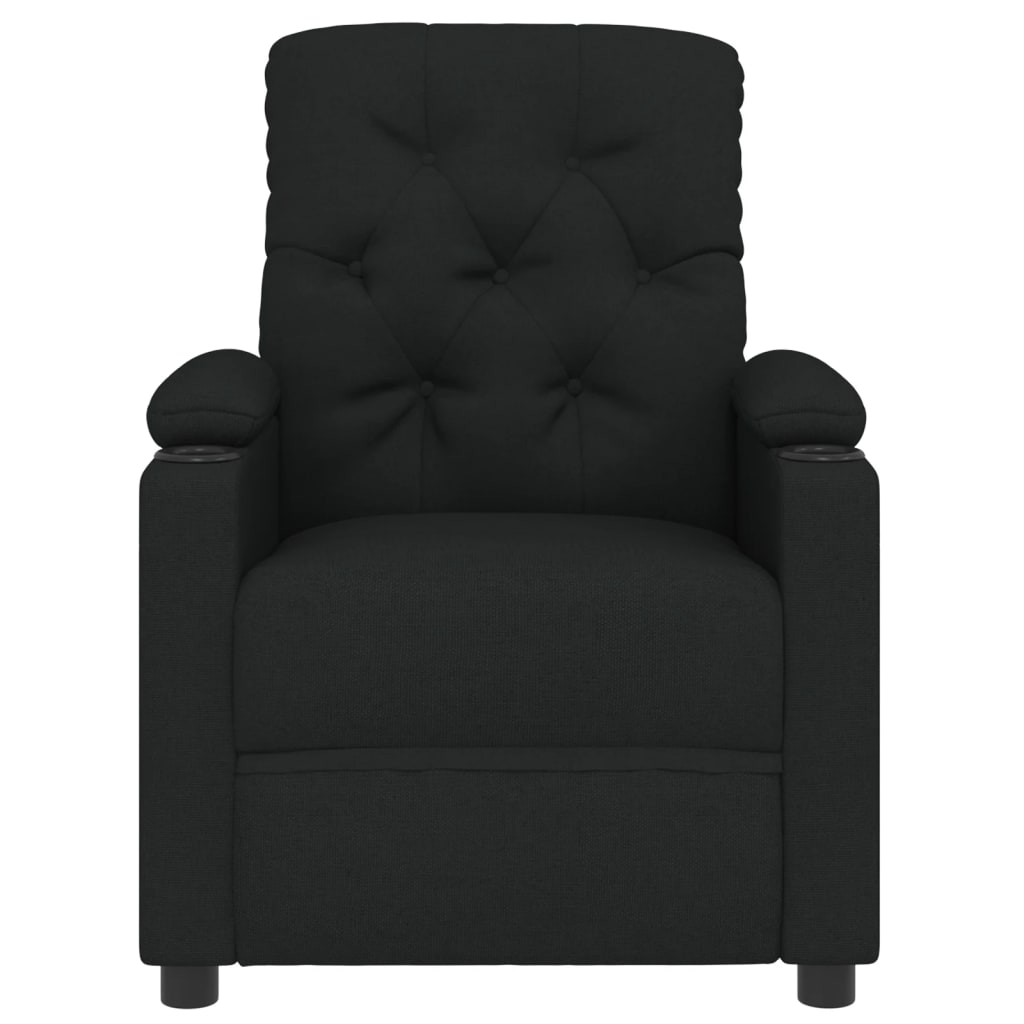 vidaXL Fotoliu rabatabil electric, negru, material textil