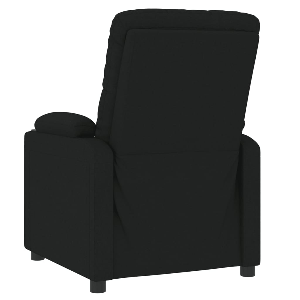 vidaXL Fotoliu rabatabil electric, negru, material textil