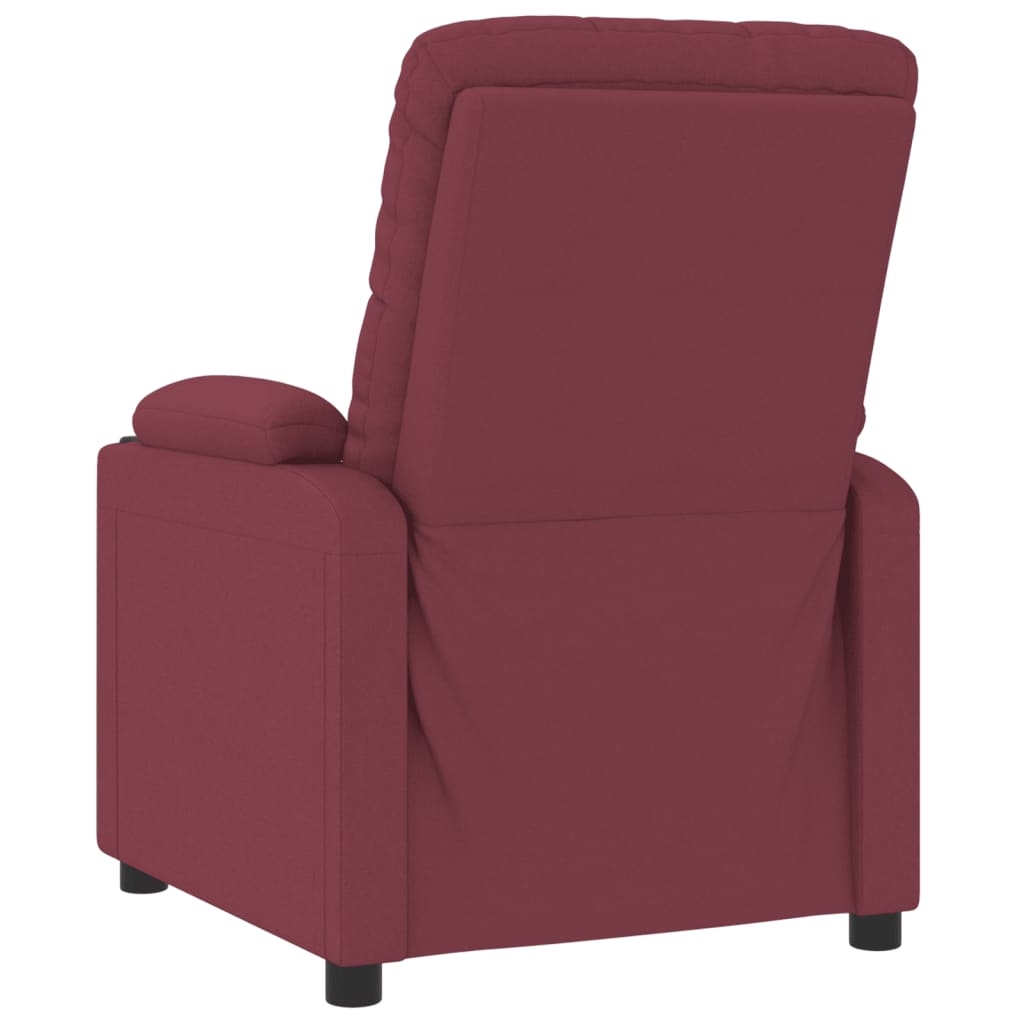 vidaXL Fotoliu rabatabil electric, roșu vin, material textil