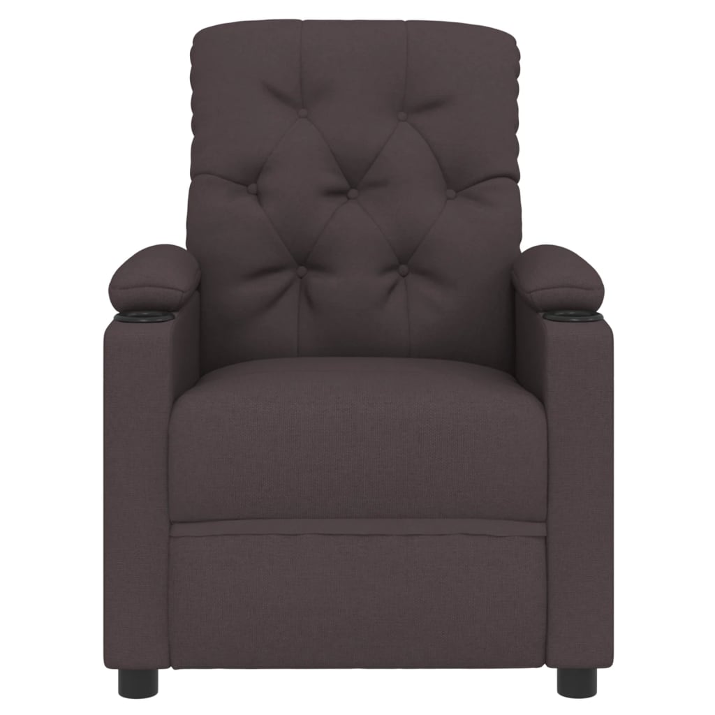 vidaXL Fotoliu rabatabil electric, maro închis, material textil