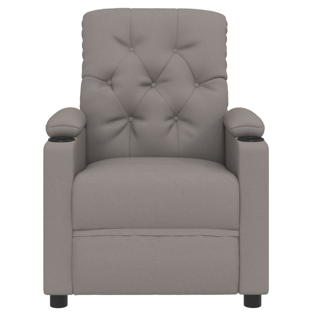 vidaXL Fotoliu rabatabil electric, gri taupe, material textil