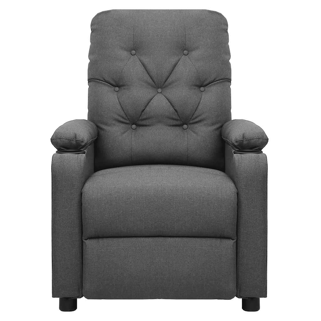 vidaXL Fotoliu de masaj electric rabatabil, gri deschis, textil vidaXL Fotoliu de masaj electric rabatabil, gri deschis, textil