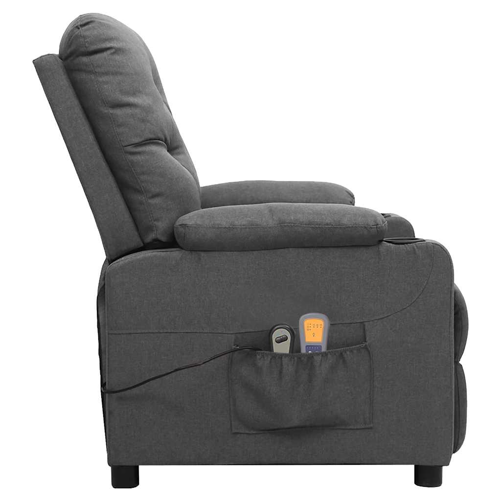 vidaXL Fotoliu de masaj electric rabatabil, gri deschis, textil vidaXL Fotoliu de masaj electric rabatabil, gri deschis, textil