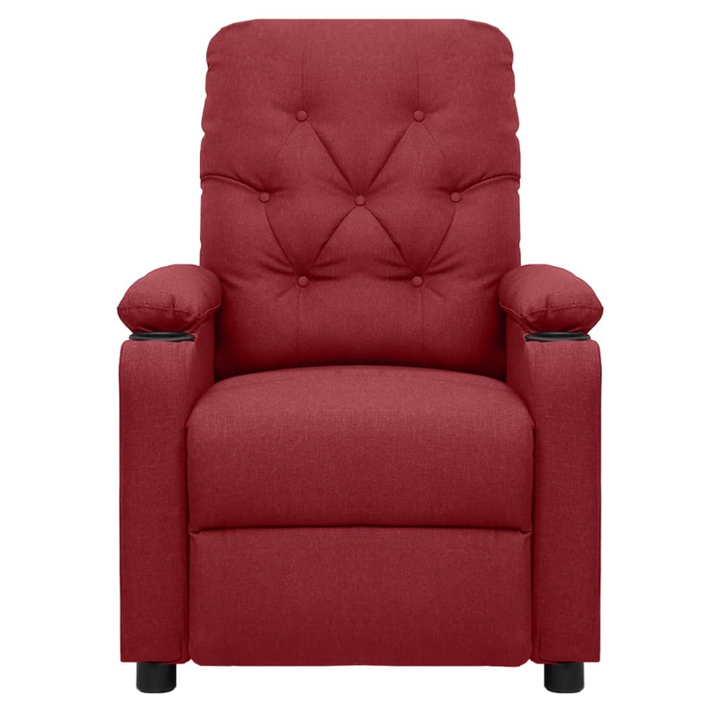 vidaXL Fotoliu de masaj electric rabatabil, roșu vin, textil vidaXL Fotoliu de masaj electric rabatabil, roșu vin, textil