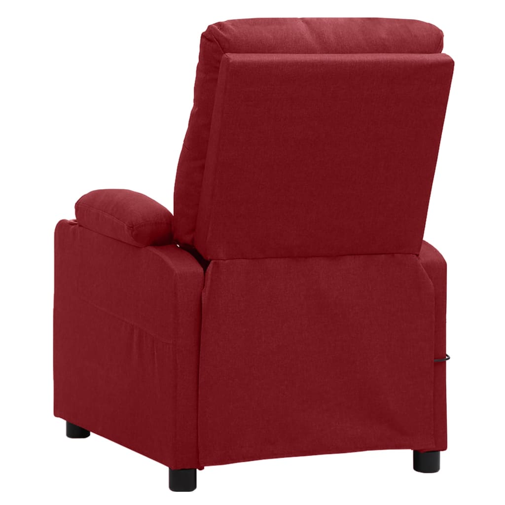 vidaXL Fotoliu de masaj electric rabatabil, roșu vin, textil vidaXL Fotoliu de masaj electric rabatabil, roșu vin, textil
