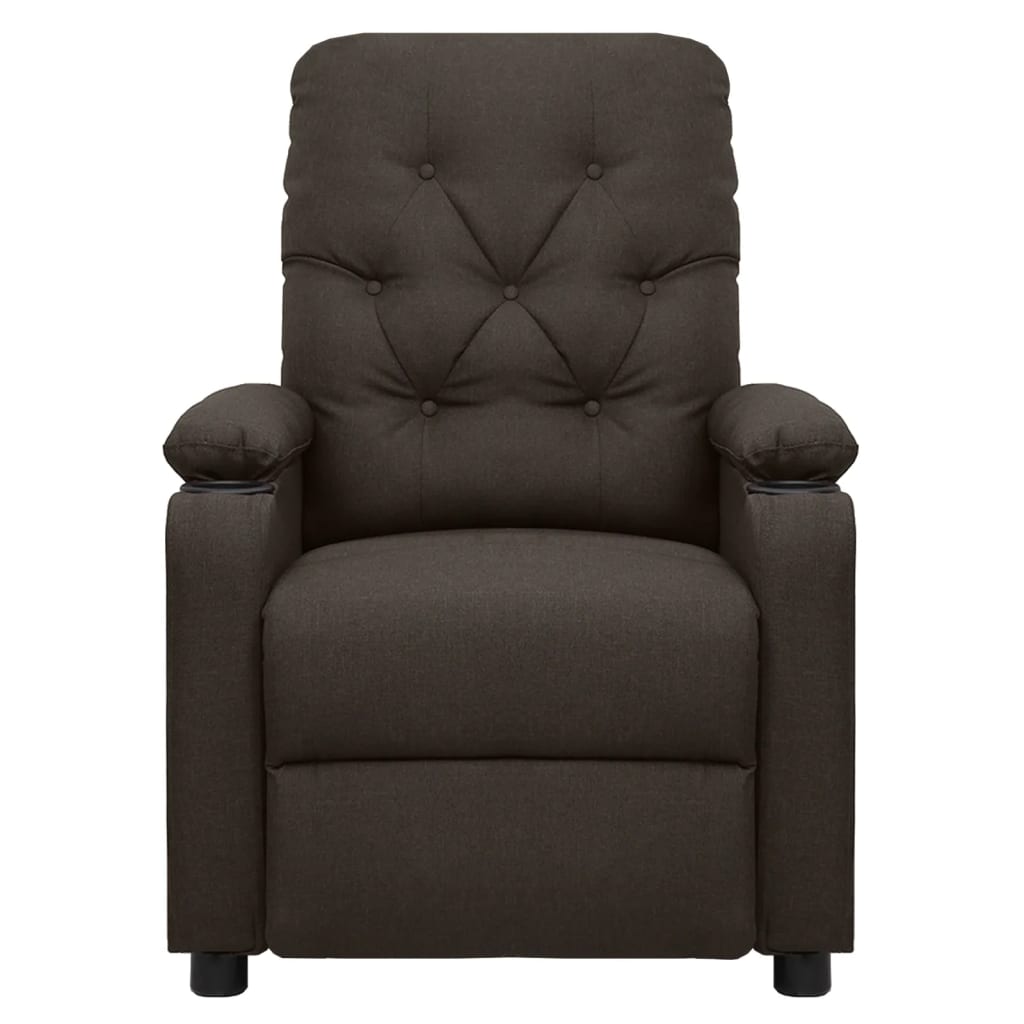 vidaXL Fotoliu de masaj electric, maro închis, material textil vidaXL Fotoliu de masaj electric, maro închis, material textil