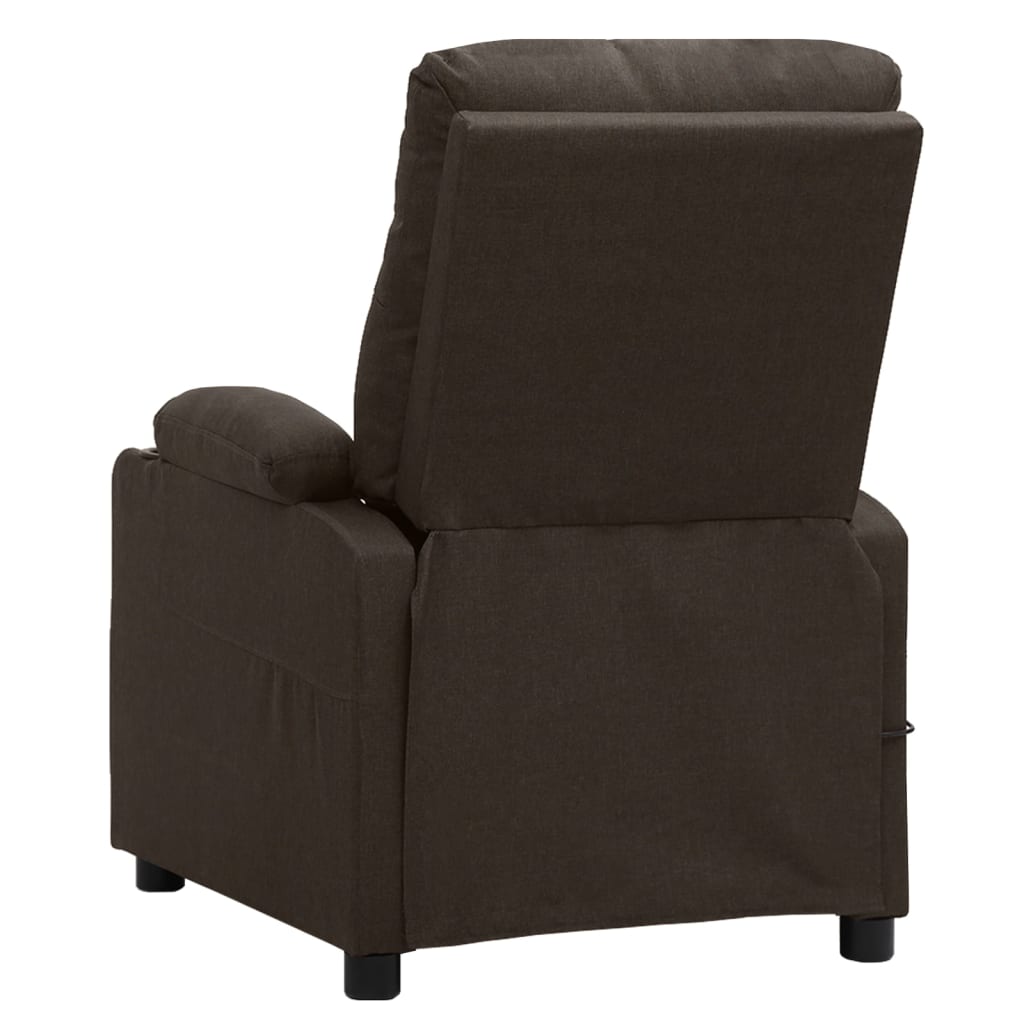 vidaXL Fotoliu de masaj electric, maro închis, material textil vidaXL Fotoliu de masaj electric, maro închis, material textil