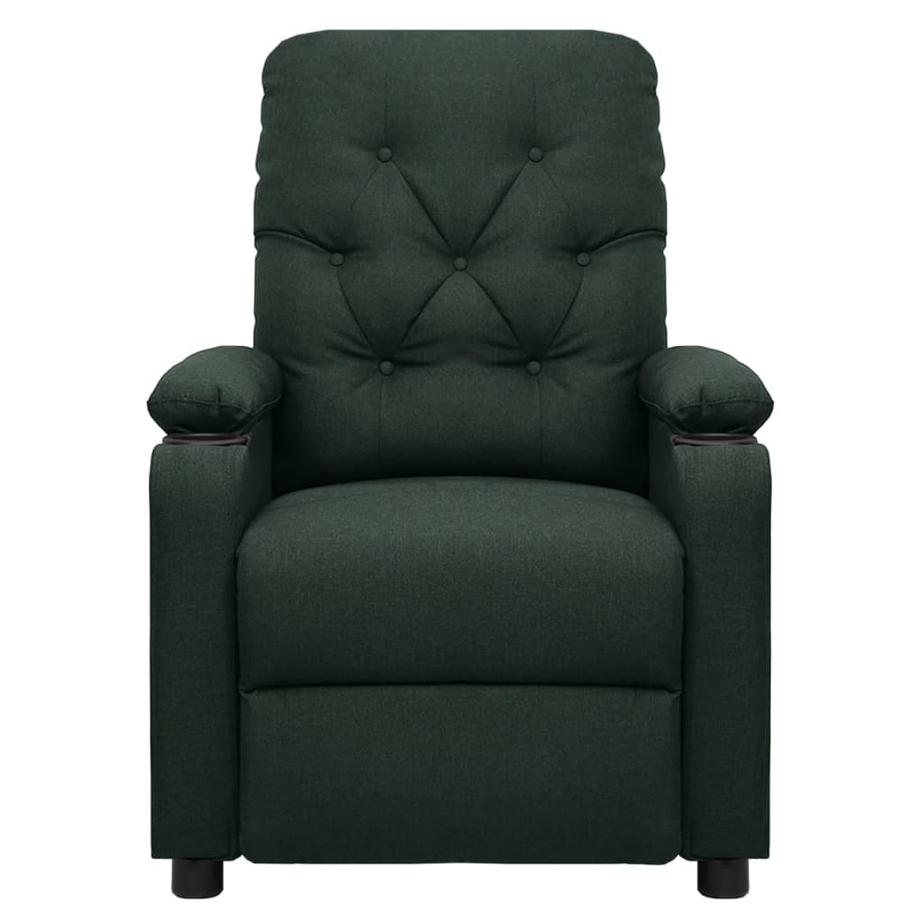 vidaXL Fotoliu de masaj electric, verde închis, material textil vidaXL Fotoliu de masaj electric, verde închis, material textil