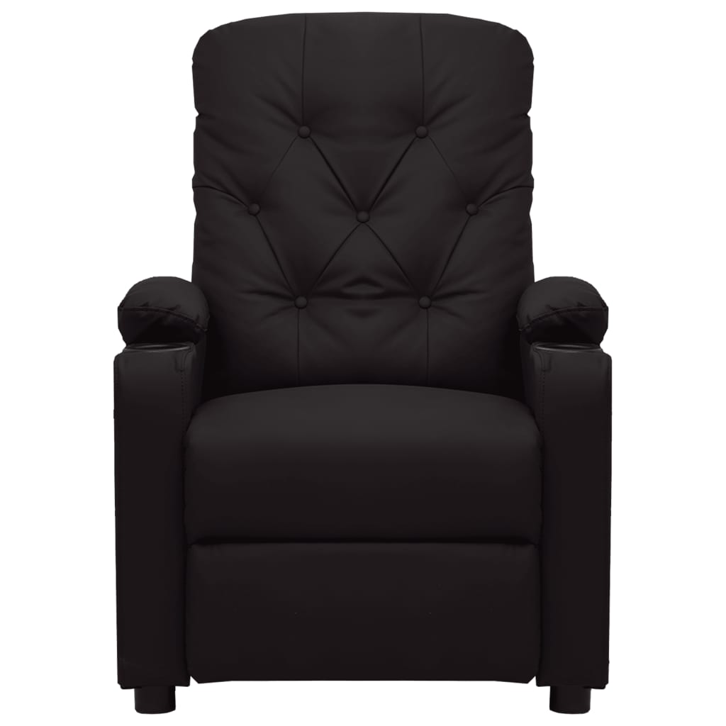 vidaXL Fotoliu rabatabil electric, negru, piele ecologică