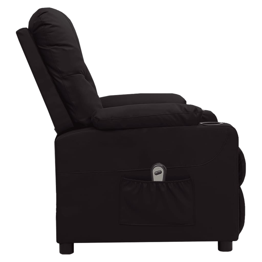 vidaXL Fotoliu rabatabil electric, negru, piele ecologică