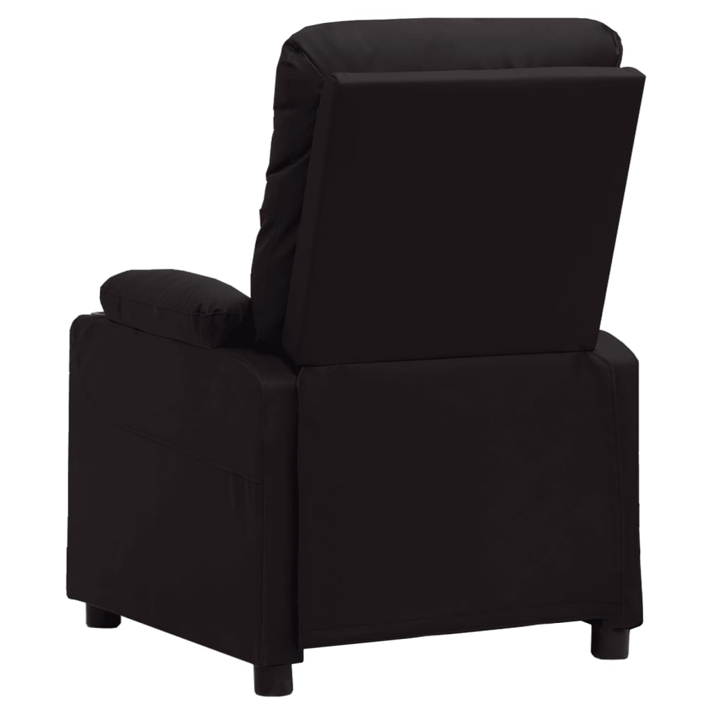 vidaXL Fotoliu rabatabil electric, negru, piele ecologică