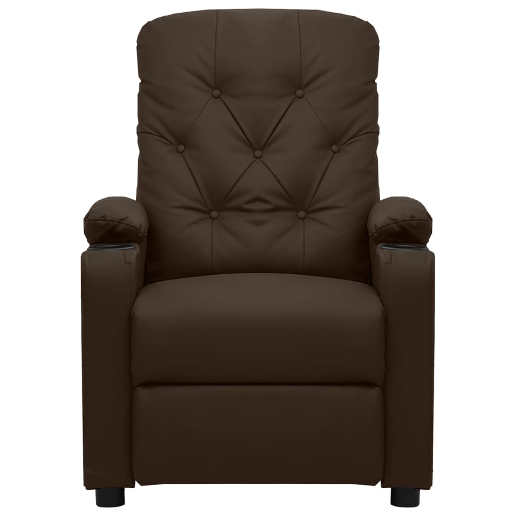vidaXL Fotoliu rabatabil electric, maro, piele ecologică