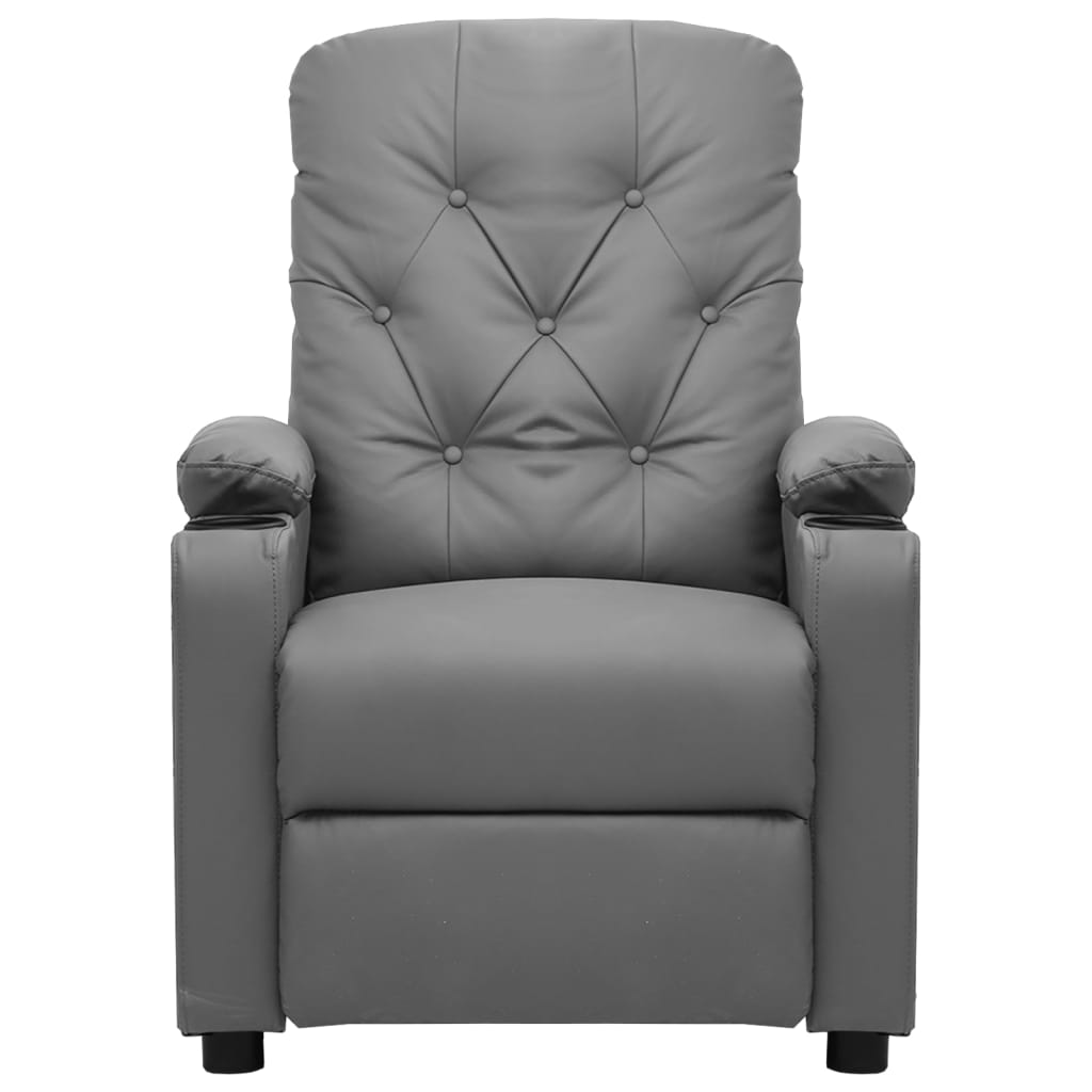 vidaXL Fotoliu rabatabil electric, gri, piele ecologică