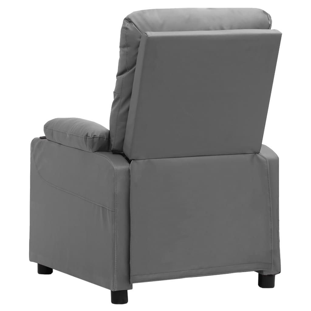 vidaXL Fotoliu rabatabil electric, gri, piele ecologică