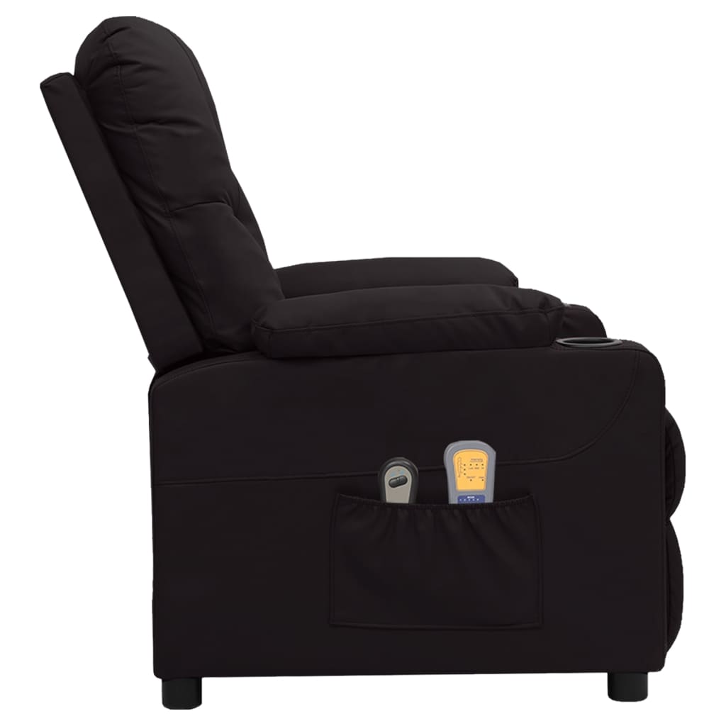 vidaXL Fotoliu de masaj electric, negru, piele ecologică
