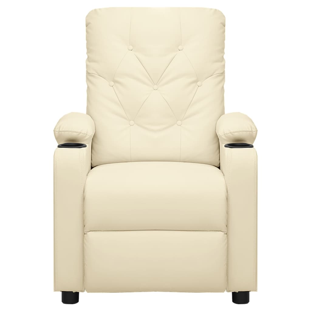 vidaXL Fotoliu de masaj electric, crem, piele ecologică vidaXL Fotoliu de masaj electric, crem, piele ecologică