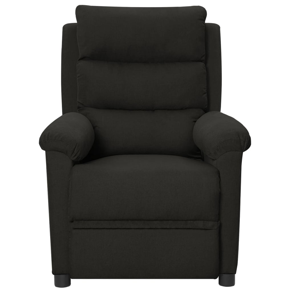 vidaXL Fotoliu rabatabil electric, negru, material textil