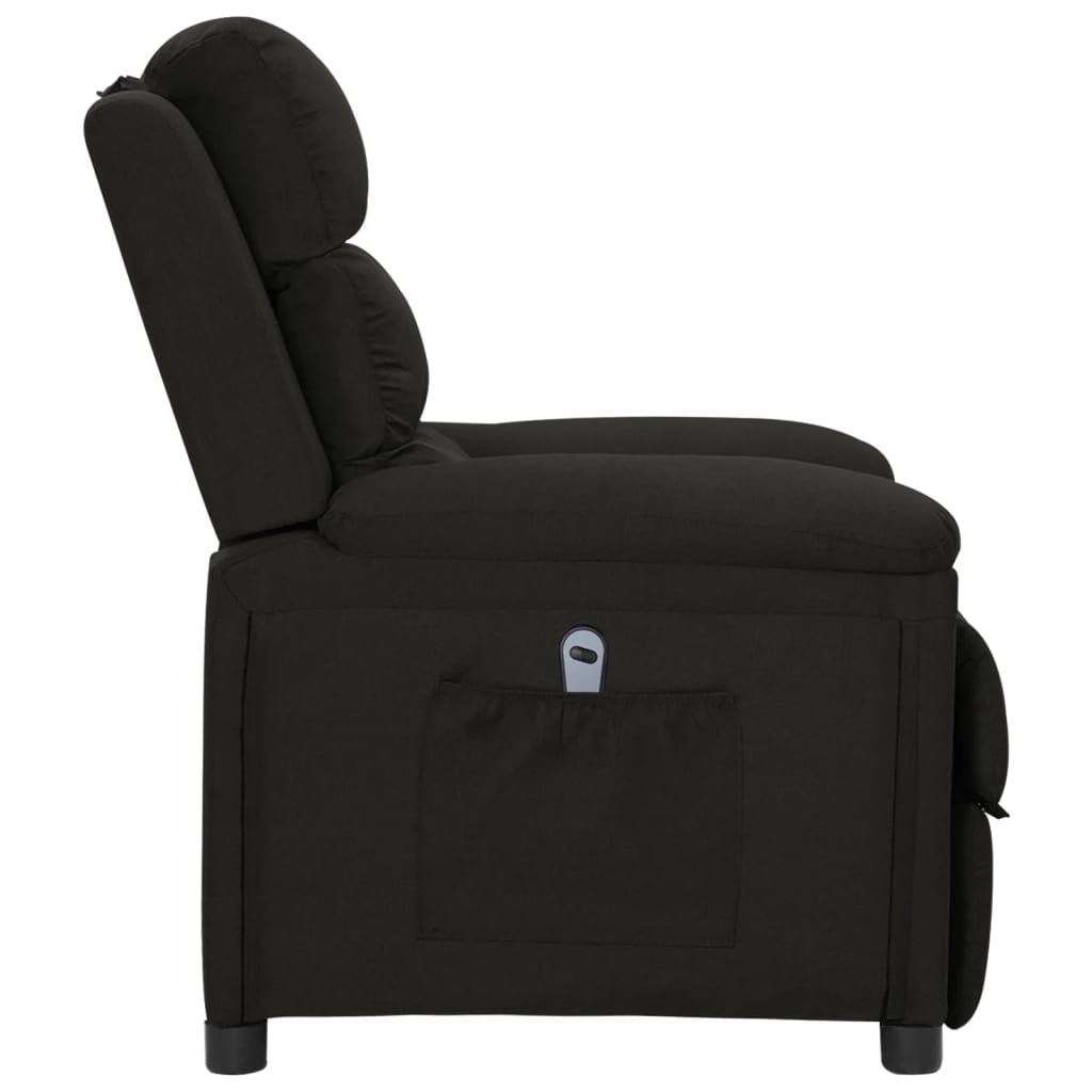 vidaXL Fotoliu rabatabil electric, negru, material textil