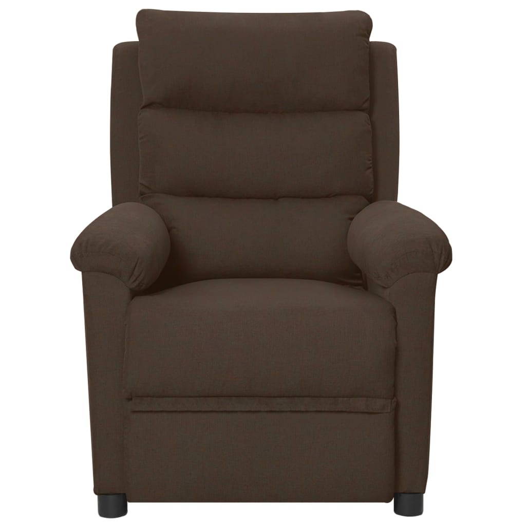 vidaXL Fotoliu rabatabil electric, maro închis, material textil