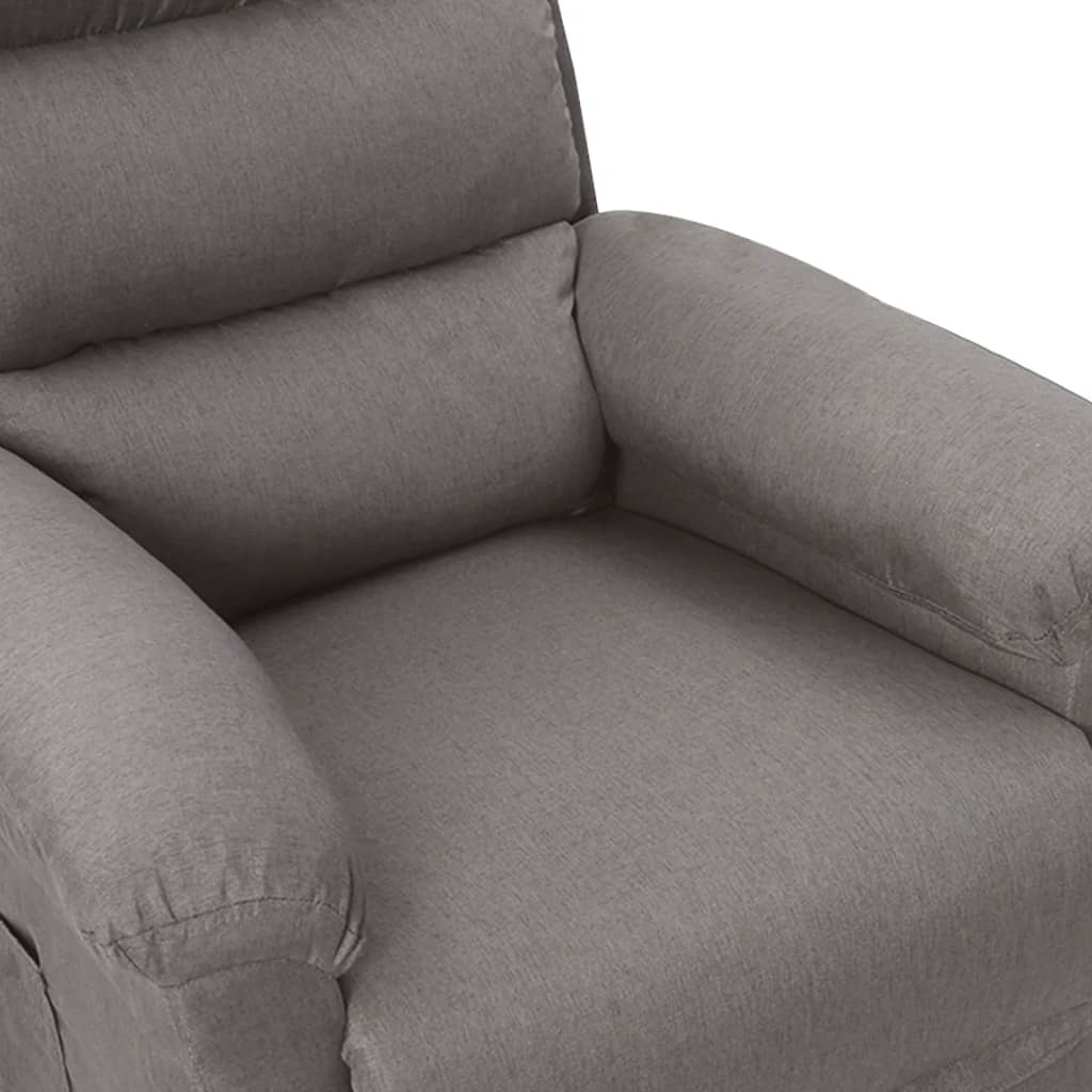 vidaXL Fotoliu de masaj electric rabatabil, gri deschis, textil vidaXL Fotoliu de masaj electric rabatabil, gri deschis, textil