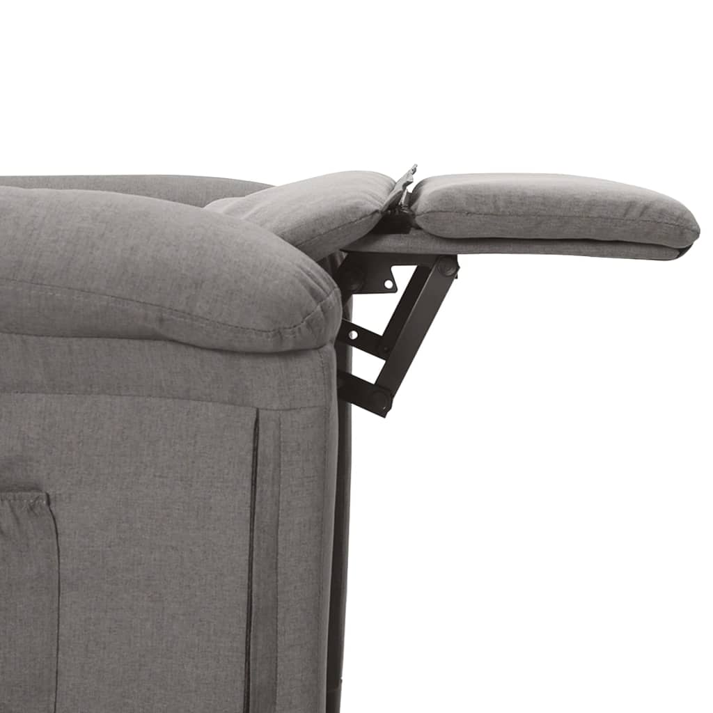 vidaXL Fotoliu de masaj electric rabatabil, gri deschis, textil vidaXL Fotoliu de masaj electric rabatabil, gri deschis, textil
